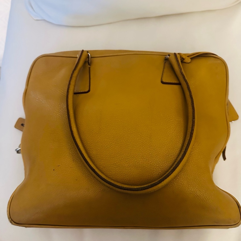 VINTAGE Prada Women's Bag SEMITRACOLLA DAINO SPORT MIELE Golden Tote Bag ca ‘01 - Picture 12 of 13